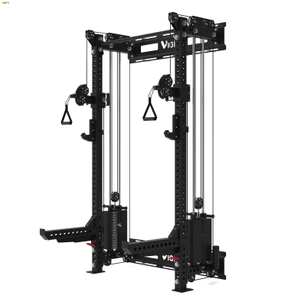 Wall Mounted Squat Rack with Cable Machine