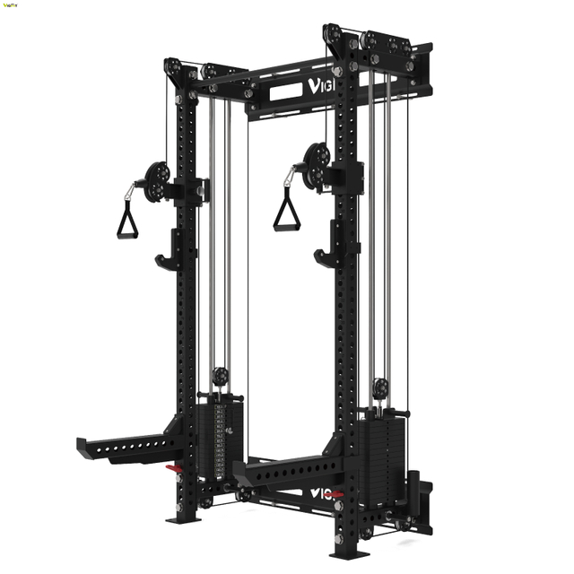 Wall Mounted Squat Rack with Cable Machine