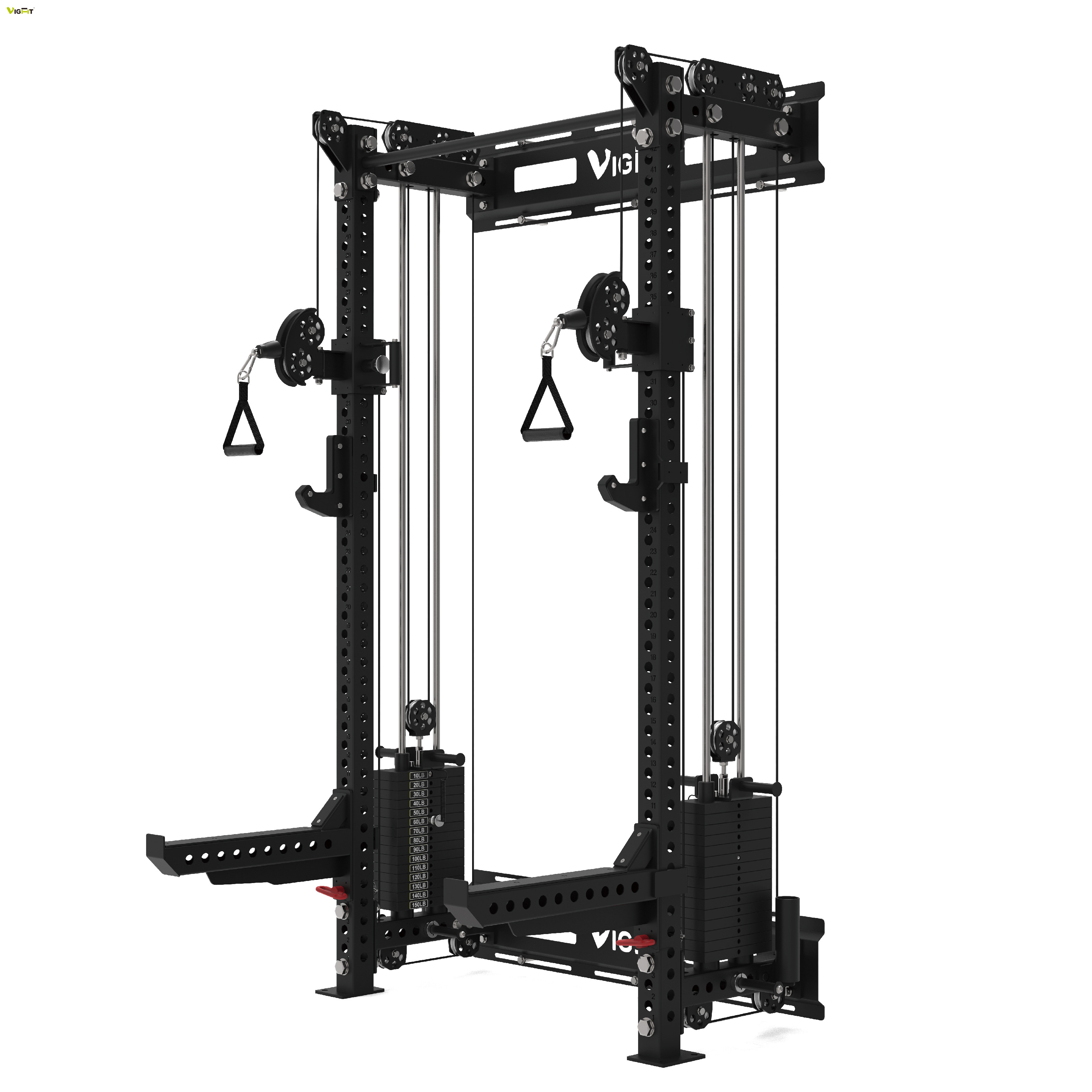 Wall Mounted Squat Rack with Cable Machine