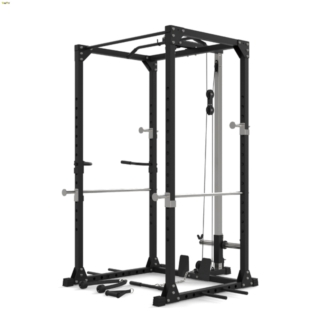 Power Squat Rack With Lat Pull System